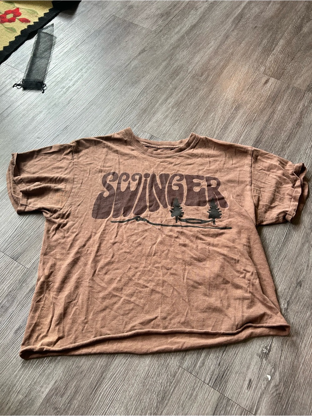Swinger Graphic Tee - Brown Short Sleeve Top